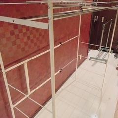 ハンガーラック,洋服ラック,衣類収納,軽量,アイボリー,伸縮可能★子供部屋収納にも★の画像