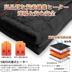 電熱ベスト レディース ヒーターベスト USB 防寒 電熱ウェア 即暖 ブラック メンズOK‼️の画像