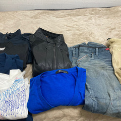 メンズ服（ジーンズ2本、カーディガン、シャツなど）