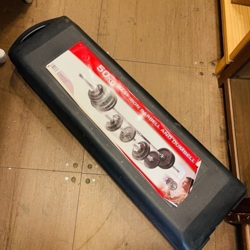 【売約済み】【武蔵小山店】【実質表示価格より２０％お値引き！！】   筋トレ　ダンベル　ウェイト　ウェイトトレーニング　ベンチプレス　可変式　可変　50kg cast iron berbel set
