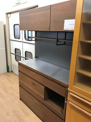 ★ジモティ割あり★ unico レンジボード ブラウン H180×W120×D45 クリーニング済み KJ4140