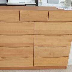 ★ジモティ割あり★  チェスト 薄茶 H104×D44×W119...