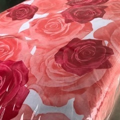 E117★新品！あったか毛布地掛け布団カバー◇シングル ローズ◇薔薇◇レッド系◇150×210cmの画像