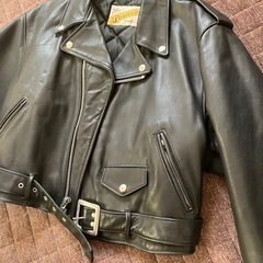 ブラック　ダブルライダース レザー　　ショット　ライダースの画像