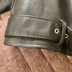 ブラック　ダブルライダース レザー　　ショット　ライダースの画像