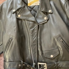 ブラック　ダブルライダース レザー　　ショット　ライダースの画像
