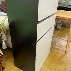 ブラック＆ホワイトチェスト シンプルモダン リビング 寝室収納 キャビネット 幅60cm奥行40cm高さ102cm 説明欄必読の画像
