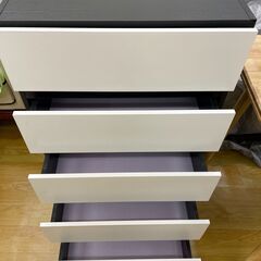 ブラック＆ホワイトチェスト シンプルモダン リビング 寝室収納 キャビネット 幅60cm奥行40cm高さ102cm 説明欄必読の画像