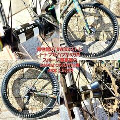 21.6万円の品⭐カーボンホイール★ディスクロードバイク用 1.8万円分のチューブレスレディタイヤ仕様セットの画像