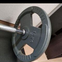 バーベル30kg#15kg×2個とシャフト#スクワッドパッド#トレーニングマットの画像