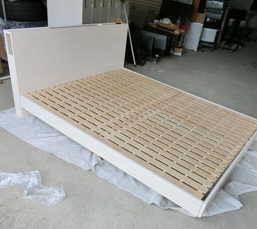 ベッドフレーム 本体サイズ/cm W162・H20・80（ヘッドボード）・Ｄ206 ウッド ナチュラル