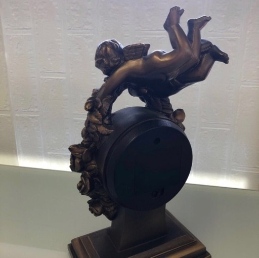 CITIZEN 置時計 アンティーク 動作確認済み QUARTZ 天使 バラ 置物