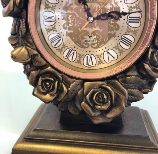 CITIZEN 置時計 アンティーク 動作確認済み QUARTZ 天使 バラ 置物