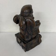木彫り 大黒天様と恵比寿様の置物 縁起物 アンティーク 2体セットの画像
