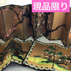 ミニ金屏風 屏風 お飾り　和雑貨　雛人形 和風アンティーク かわ...