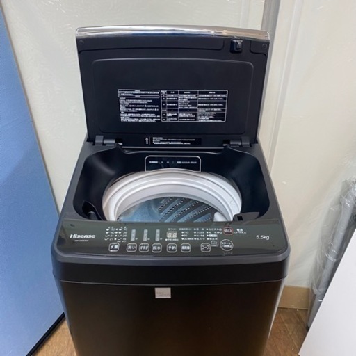 I739 ? スタイリッシュなマットブラック Hisense 洗濯機 （5.5㎏) ⭐ 動作確認済 ⭐ クリーニング済