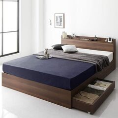 ダブルベッド　マットレス　コンセント・引き出し収納付の画像