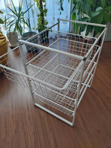 美品★IKEA ANTONIUS フレーム/ワイヤーバスケット/ あげます！IKEA ANTONIUS 16739 イケア ワイヤーバスケット（取りに来