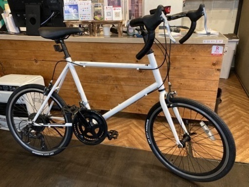 【新春SALE！前後タイヤ・後輪チューブ新品！】20インチ　2×7速ミニベロロード　ホワイト