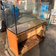 1200 オールガラス水槽 オーバーフロー