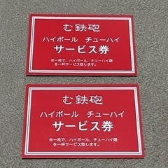 む鉄砲 ハイボール チューハイ サービス券 2枚
