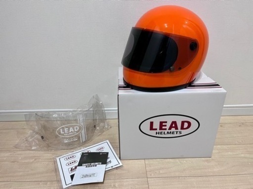 試着のみ！リード工業 RX-200R オレンジ  族ヘル LEAD ヘルメット スモークシールド付き！