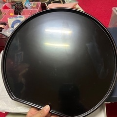 未使用　お盆　黒　円形の画像