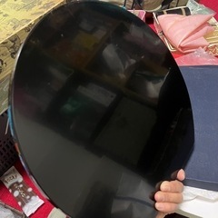 未使用　お盆　黒　円形の画像