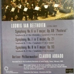 ベルリンフィル/クラウディオ・アバド　ベートーヴェン交響曲　1番、6番、8番の画像