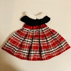 【美品】ファー＆ベロアドレス　チュール付き　80サイズの画像