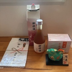 高千穂神社御神酒・槵觸神社干支置物 手ぬぐい