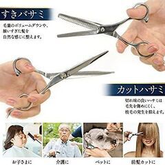 【発送可】新品 プロ仕様 カットばさみ すきバサミ ヘアカットセット カットシザー セニング 美容師 理容師 散髪 ハサミ セルフカットの画像