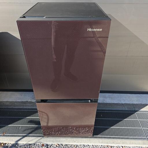 美品 Hisense ハイセンス 134L 冷凍冷蔵庫 HR-G13A-BR ブラウン ガラストップ 動作品 2019年製