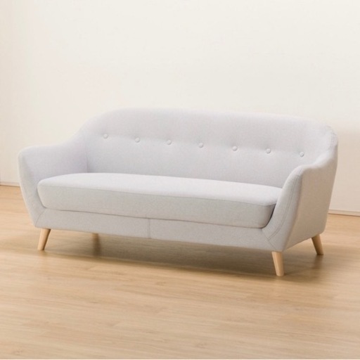 ニトリ　2.5人用布張りワイドソファ(カルム2LGY)