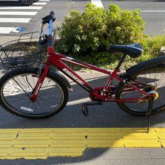 自転車　子供用自転車　ジュニアサイクル　No.1201　24インチ　ライト付き　鍵付き　6段ギア付き　カゴ付き【リサイクルショップどりーむ鹿大前店】