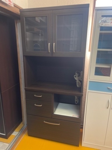 【リサイクルサービス八光】幅80㎝　ニトリ食器棚　コパンKB　ダークブラウン