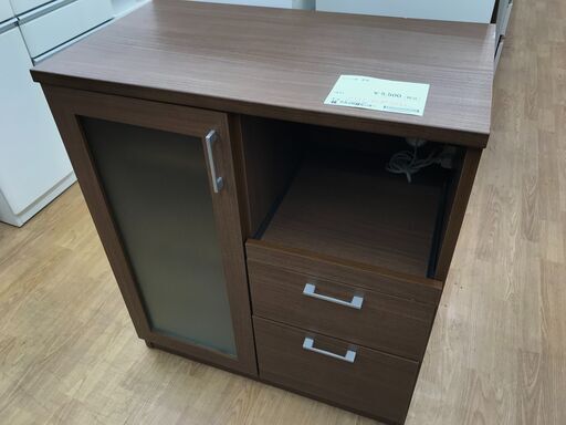 ★ジモティ割あり★  レンジ台 茶色 H93×W80×D44 クリーニング済み KJ4152