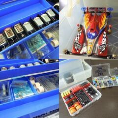 ミニ四駆 車体 ギア モーター タイヤ 工具 他 パーツまとめて2ケースセット 動作未確認 プラモデル 札幌市 新道東店の画像