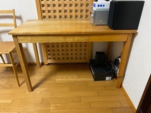 ★取引中★【お引取り限定】 無印良品　木製デスク（引き出し大小あり）