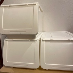 お話中))ニトリ　収納ケース　フラッテ　ハーフ　3個　ふたつき