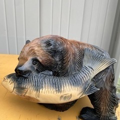くま　彫刻　木製　置き物　飾り　お土産　3台セット　工芸品　アンティークの画像