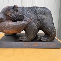 くま　彫刻　木製　置き物　飾り　お土産　3台セット　工芸品　アンティークの画像