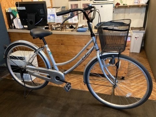 【新春SALE！後輪タイヤ新品！】26インチ自転車　シルバー