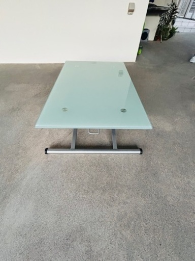 昇降式 ダイニングテーブル（120強化ガラス）