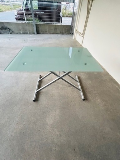 昇降式 ダイニングテーブル（120強化ガラス）