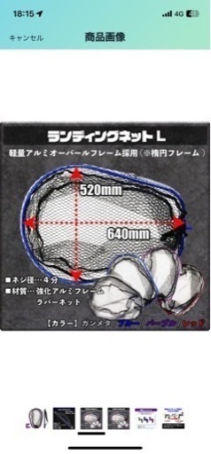 ランディングネット　玉の柄550