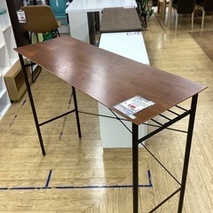 KA-40【新入荷　リサイクル品】市場株式会社　ウォールナット×スチール　カウンターテーブル　ブラウン