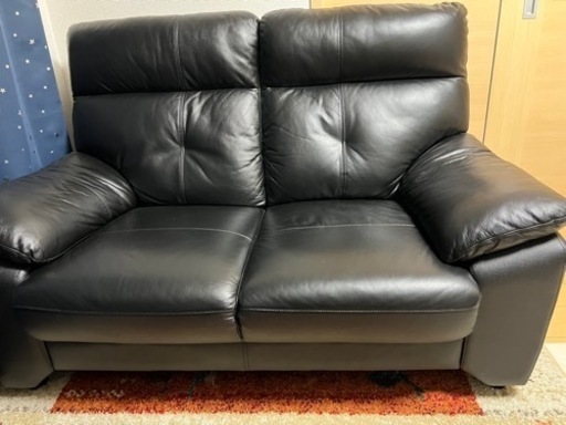 ◾️美品◾️ニトリ　2人用ソファ　ルーチェ2LT KD BK