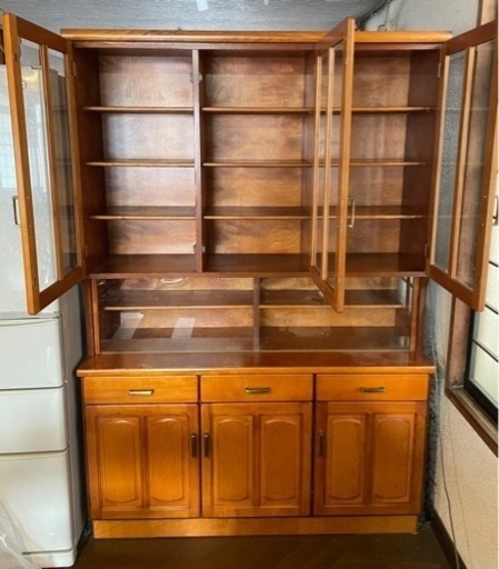 【受渡し済】大型食器棚 大容量キッチン収納 旭川 長谷川家具