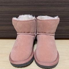【新品未使用】menue（メヌエ） キッズ ベビー　ムートン　ブーツ　スモーキーピンク　14センチの画像